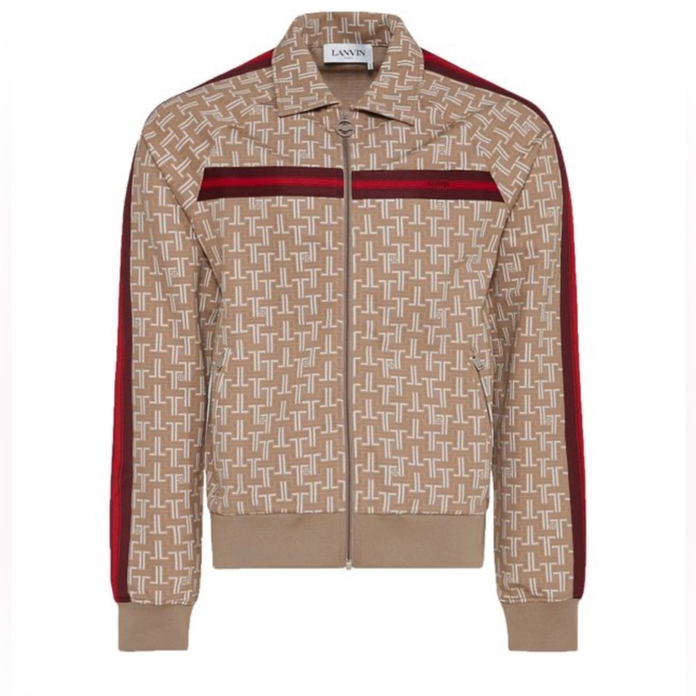 LANVIN Mens beige sweater zip top size- TALL EXTRA LARGE